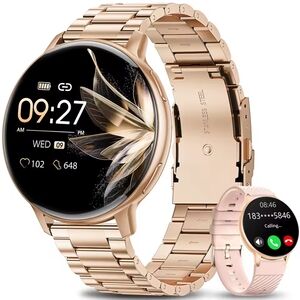 Smartwatch w Rose Gold Stainless Steel Band Plus Bonus Silico FITBITCLOUD w